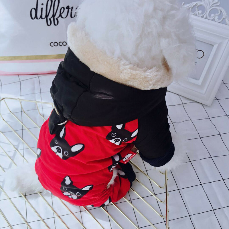 Dog Clothing Winter Thick Four Legged Clothing Teddy Bear Small Pet Autumn And Winter Clothing Plush Cotton Jacket For Warmth