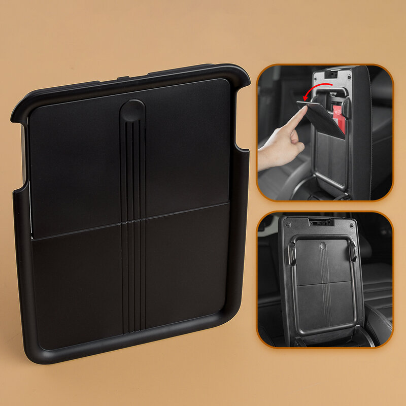 Car Black ABS Center Console Pressing Design Armrest Hidden Insert Storage Box Fit For Honda CR-V 2023-2024