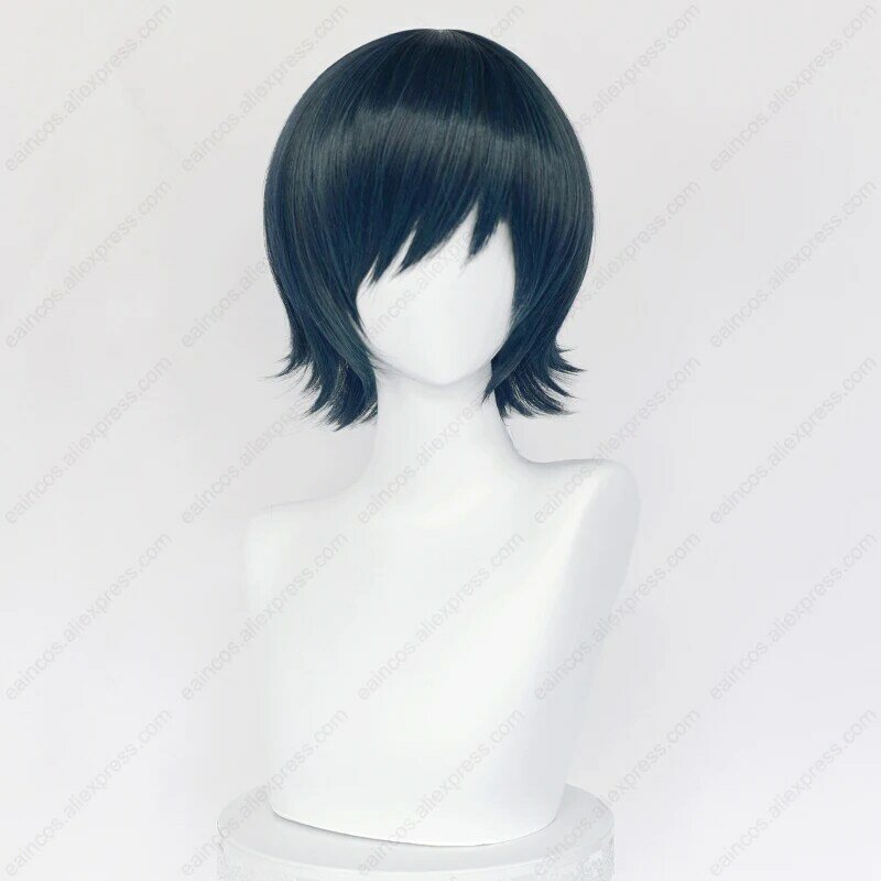 애니메이션 히메노 코스프레 가발, 혼합 색상 짧은 가발, 내열성 합성 머리, 할로윈, 35cm