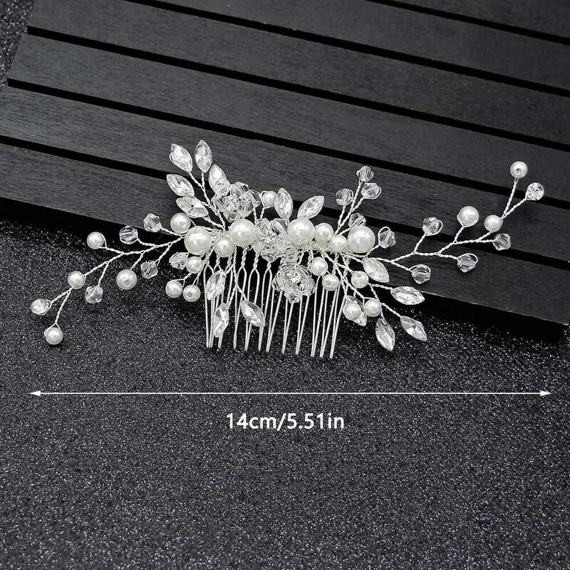 Kristall Strass Blume Perle Haar Kamm Pin Stirnband Tiara für Frauen Braut Mädchen Hochzeit Braut Haar Accessoires
