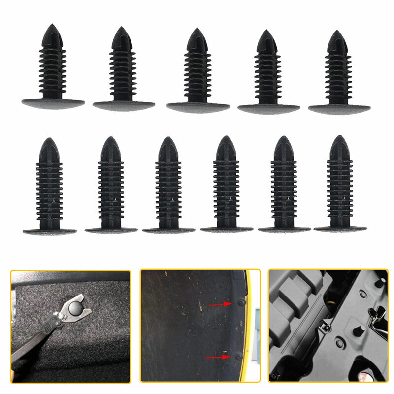 Remache de plástico negro para techo de maletero de coche, Clip de sujeción Universal, 40 piezas, 5mm, 6mm, 7mm, 8mm