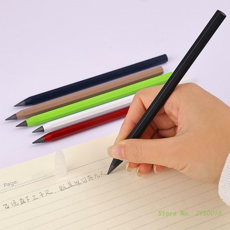Metal colorido caneta inkless alumínio eterno lápis metálico caneta apagável eterno lápis casa escritório escola suprimentos