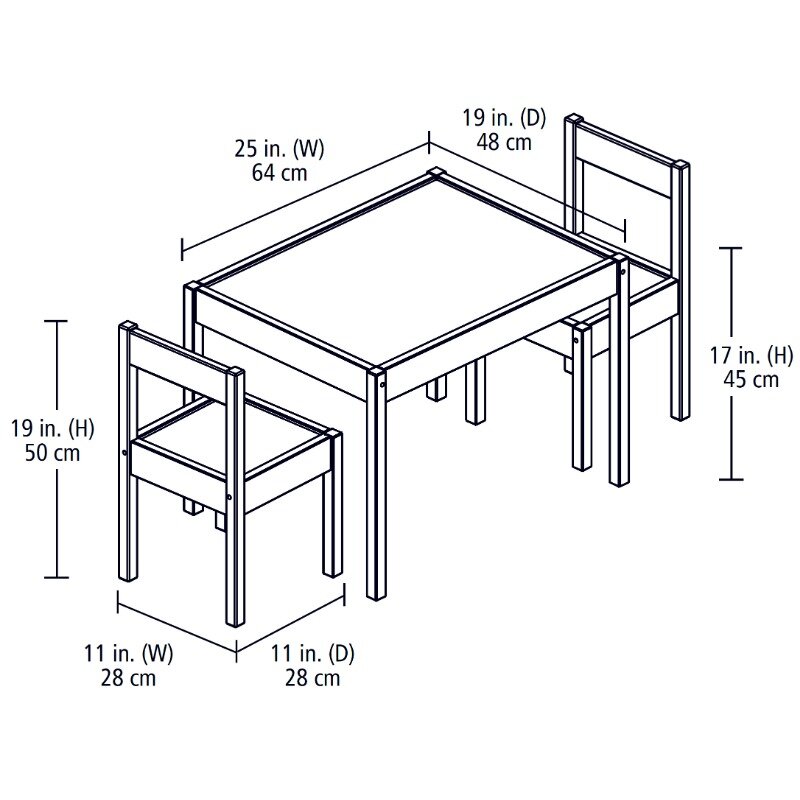 طقم طاولة وكراسي من 3 قطع ، فئة عمر إسبريسو من 1 إلى 5 سنوات
