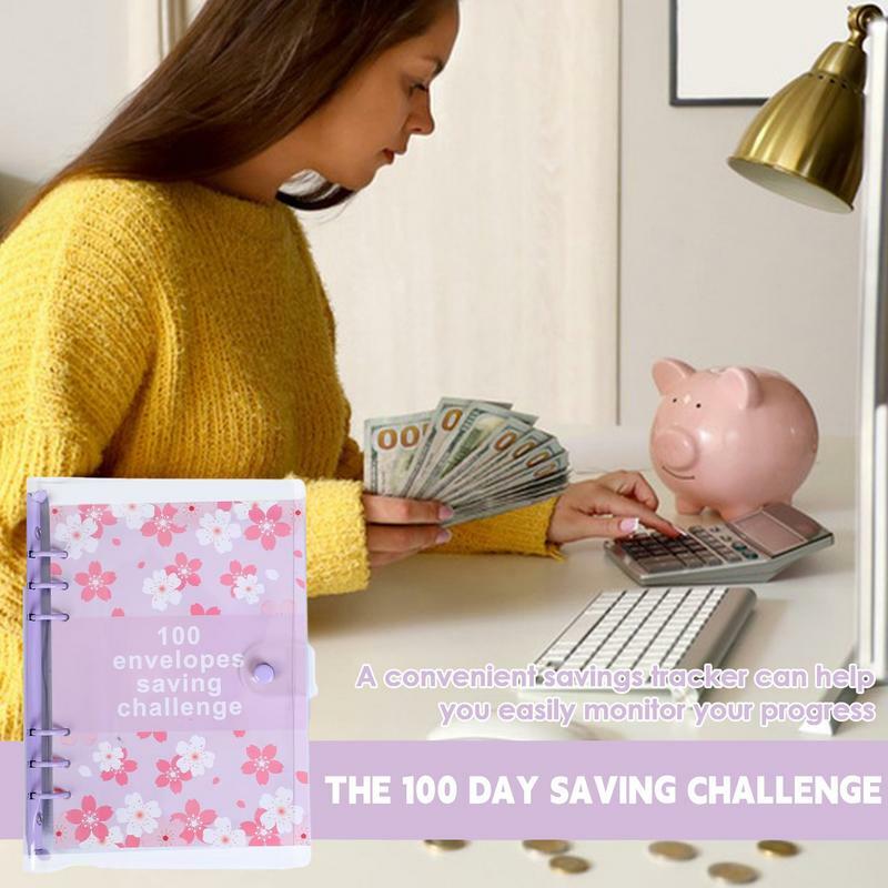 Salvadanaio Challenge Book risparmio di denaro Budget Binder Budget Planner Book buste riutilizzabili e impermeabili per il risparmio di contanti