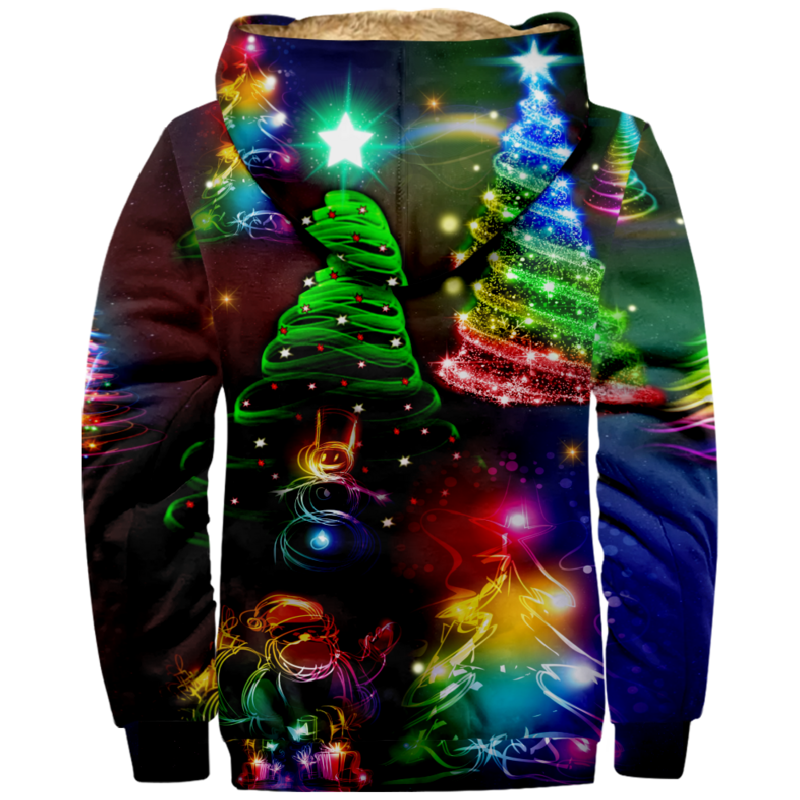 Sudadera con capucha de Navidad para hombre y mujer, suéter de manga larga con cremallera y cuello levantado, ropa 3D divertida, 2023
