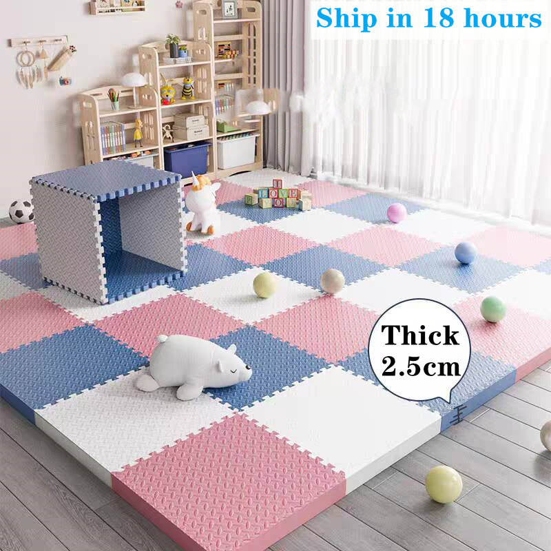 Tapete extra grosso para crianças, Baby Play Mat, Kids Carpet, Tapete de espuma EVA, Atividades para o quarto, 30x30cm, 2.5cm