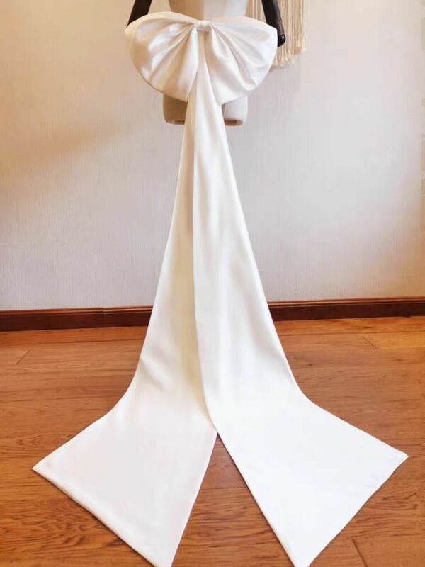 Отдельный сатиновый большой бант для свадебного платья узлы съемный бант с длинной лентой для платьев свадебные аксессуары «сделай сам»