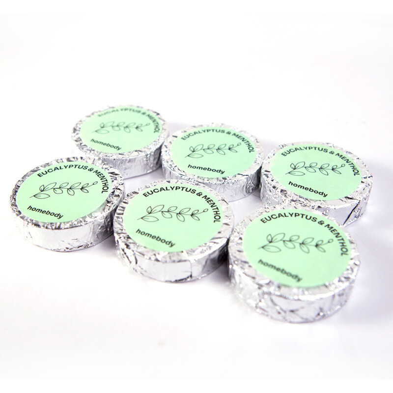 6 paczek aromaterapeutycznych olejków eterycznych pod prysznic miętowe tabletki sól do kąpieli trwałe zapachowe Retentio folia aluminiowa pakowania tabletek kąpielowych