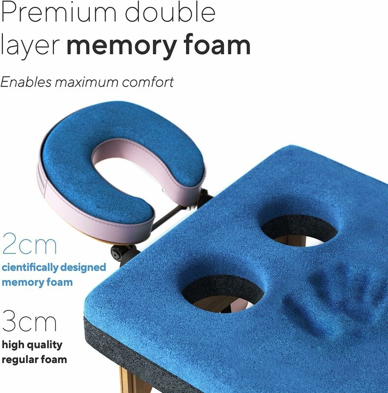 Z pianki Memory stół do masażu Luxton Home Premium z niestandardowymi otworami na piersi i niestandardowymi walizka podróżna do przenoszenia prześcieradeł
