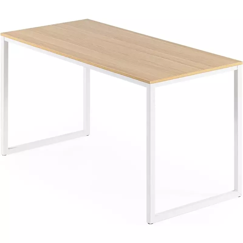 英語-白いフレームのデスクトップワークステーション,ダイニングテーブル,組み立てが簡単,自然で,55インチ