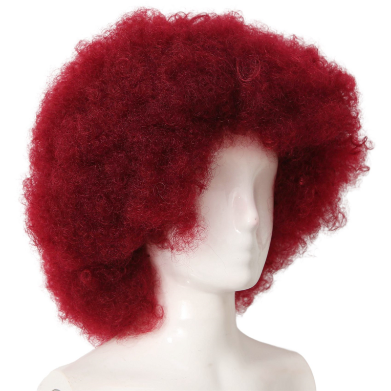 Parrucca Afro bordeaux africana parrucca riccia soffice parrucca corta alla moda per capelli brasiliani per ragazze africane