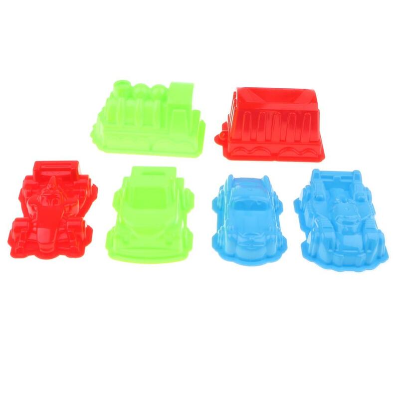 6 pezzi di plastica colorata veicolo bambini spiaggia Sandcastle giocattolo