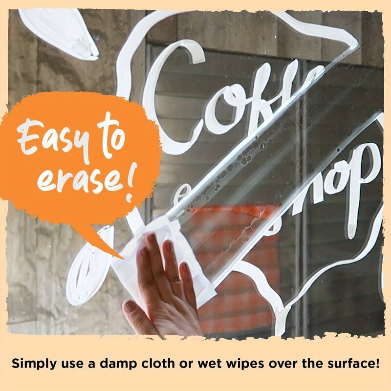 4 Pack  White Liquid Chalk Markers - Dry/wet Erase Marker Pen for Small Blackboard, Calendars,Chalkboards, Window