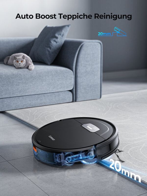 Laresar Evol 3 Робот-пылесос с функцией мытья, 6000Pa беспроводной, управление через приложение, умный планируемый электрический бак для домашней уборки.