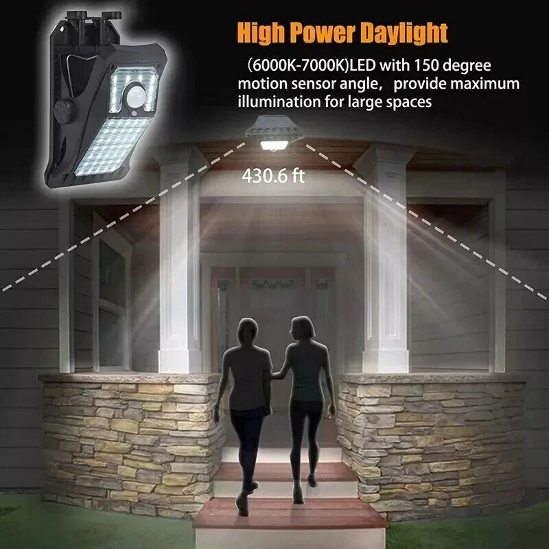 Lámpara de abrazadera Solar LED impermeable IP65 de alto brillo para exteriores, iluminación de inducción del cuerpo humano, lámpara de pared decorativa para jardín