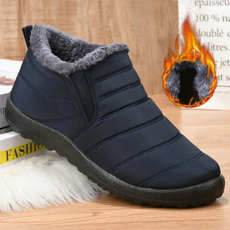 Botas de nieve impermeables para hombre, zapatos de trabajo, calzado de invierno