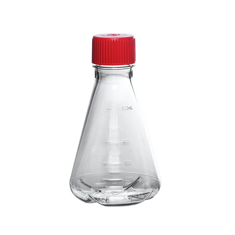 LABSELECT Triangle cell culture bottle, Breathable cover, Polycarbonate material, With baffle, 500ml Erlenmeyer Flask, 17312