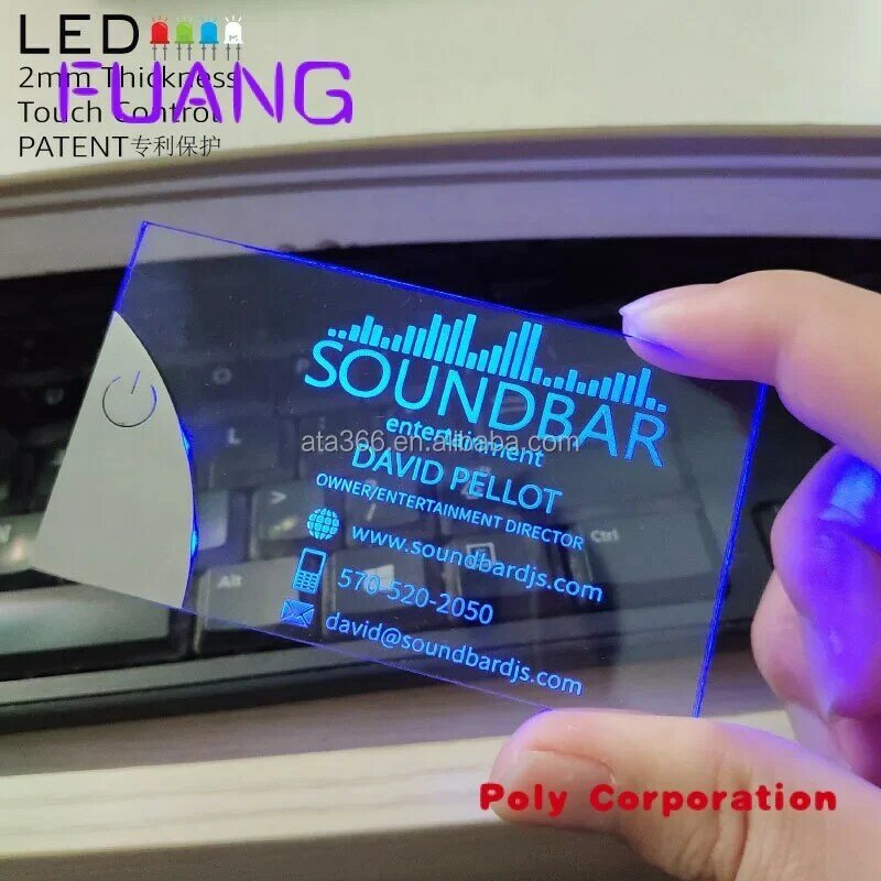 맞춤형 7 독특한 발광 초대장 LED 명함, 럭셔리 디자인 명함, 맞춤형 홀로그램 발광 조명, NFC 비즈니스 C