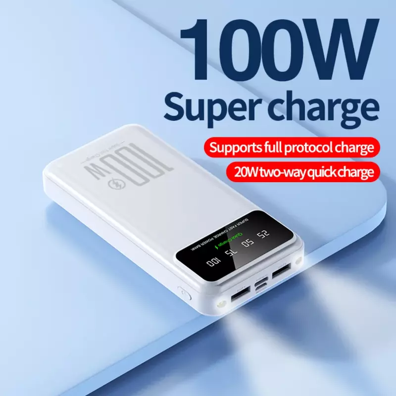 Xiaomi-Banque d'alimentation à charge super rapide, chargeur portable, batterie pour iPhone, Huawei, Samsung, 50000mAh, 100W, ATA JIA