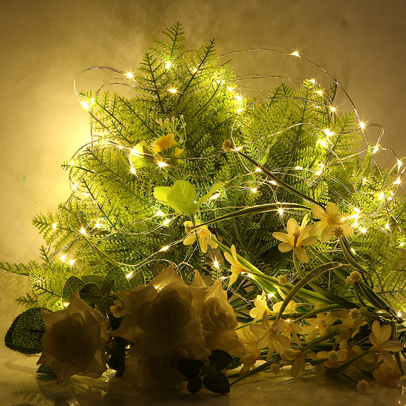 Guirlande lumineuse LED en fil de cuivre, féerique, alimentée par batterie, IP65, étanche, décoration, DIY, noël, mariage, fête