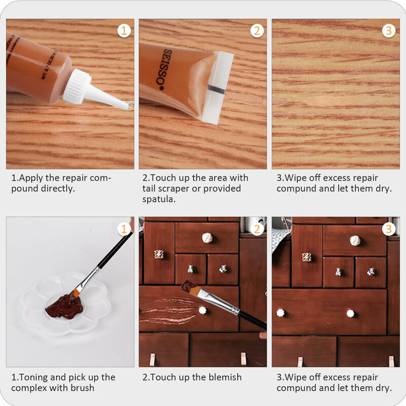 Wypełniacz do drewna podłoga i meble Scratch dotyka przywrócić do drewnianej podłogi szafka drzwi łatwo przywrócić plamy farby