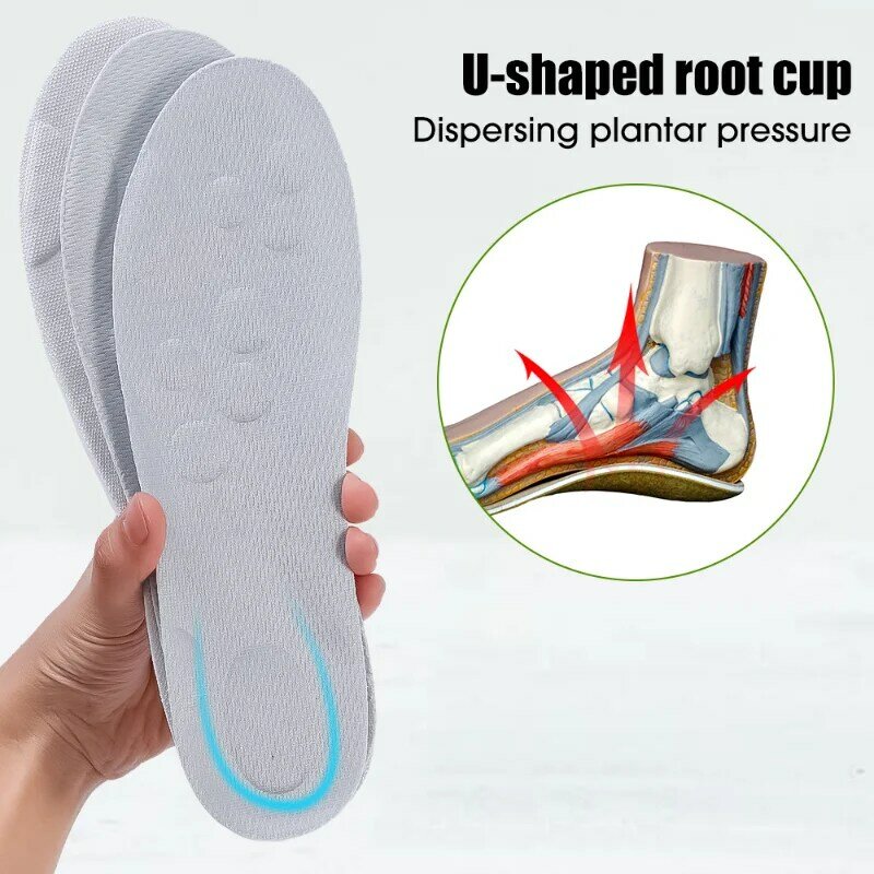 Memory Sponge Sole Cushion Arch Support Inserts Insoles High Elastic Shock-absorbing Sports Insole Sneakers Shoes Pads 2/4pcs