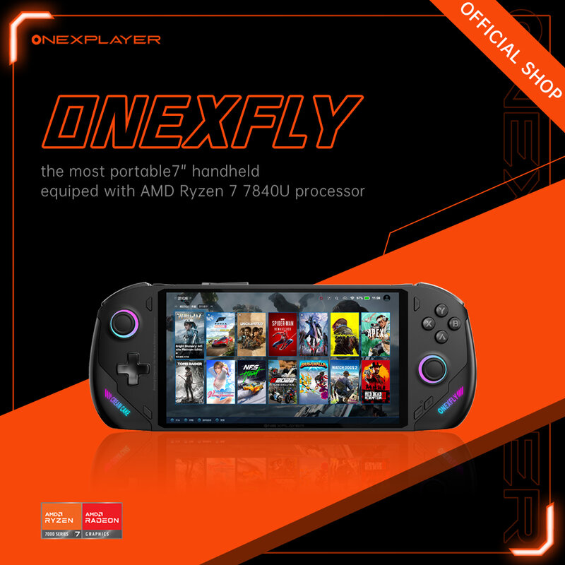 OneXFirst-Ordinateur portable de jeu ONEXFLY AMD 7840U, mini console de jeu, ordinateur 3 en 1, Windows 11, écran 120x1920, IPS 1080Hz, 7 pouces