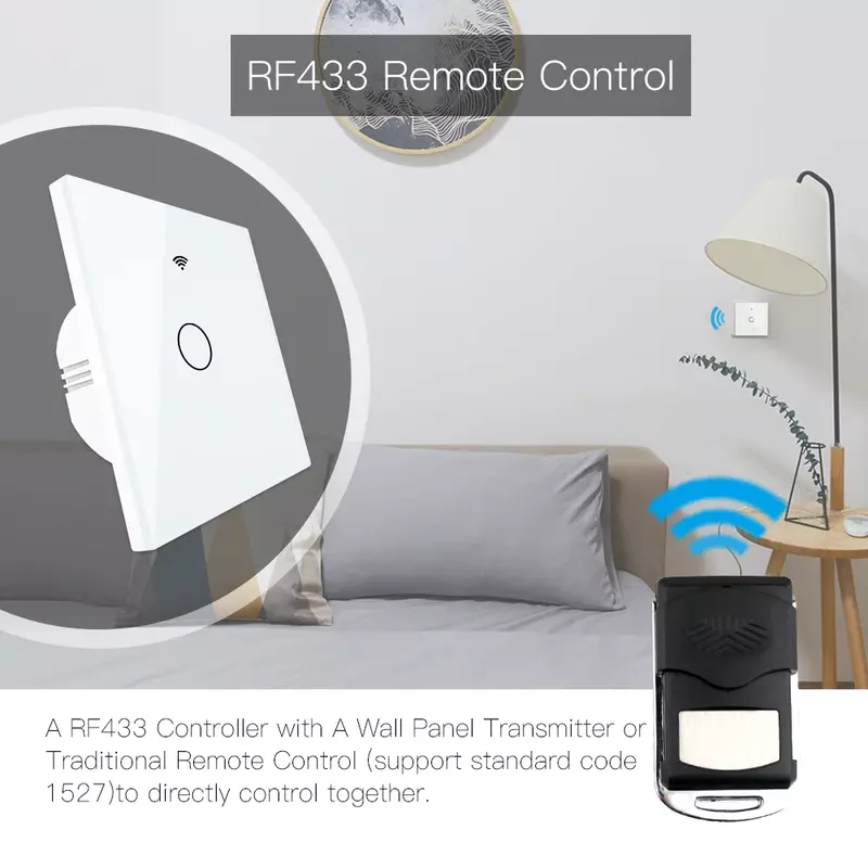 WiFi inteligentny Panel szklany przełącznik światła Tuya App pilot praca z Alexa Echo Google strona główna RF433 ue typ dotykowy 1/2/3 Gang