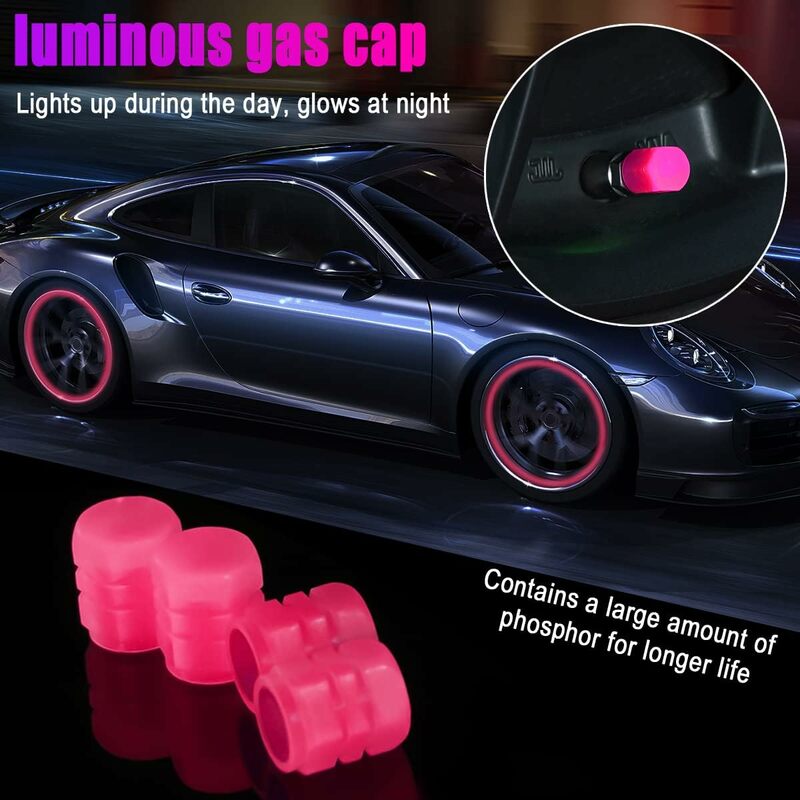 Car Luminous Tire Valve Caps Motorcycle Bike Wheel Nozzle Night Glowing Fluorescent Decor Tyre Stem Stoppers Missile For BMW