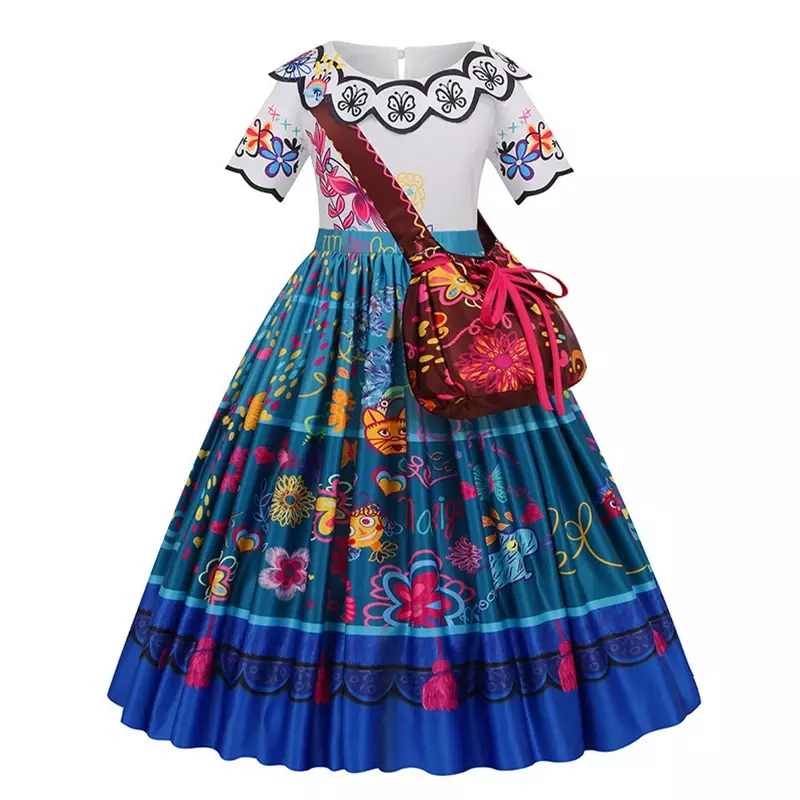 Children's Charm Costume, Mirabel Madrigal Costume for Girls, Children's Dress Accessories, Wig Suit, Halloween Party Clothes