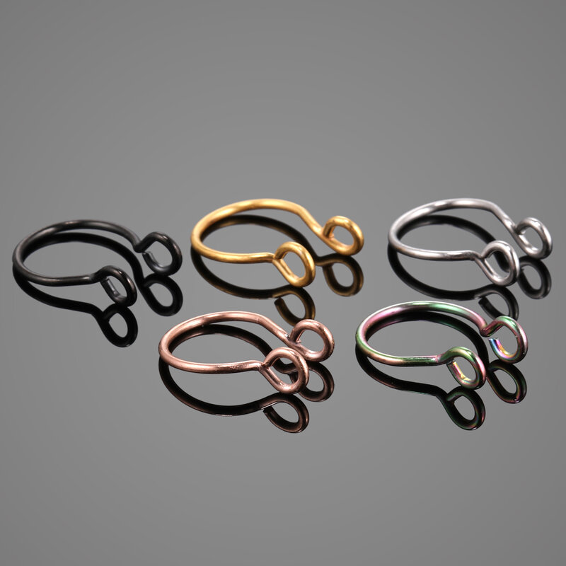 Кольцо в форме подковы женское, из нержавеющей стали, 3 цвета, 1/5 шт./комплект