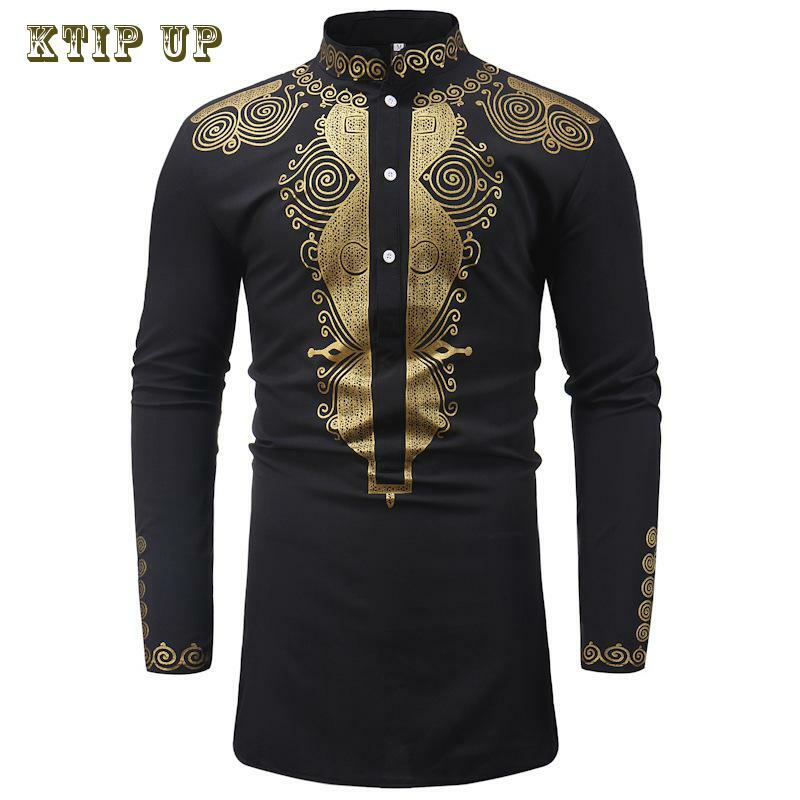 Africa Luxury Casual Islamic Arabic Abaya Robe Fashion Ethnic Print Stand Collar Youth Mid-length Shirt Coat Muslim Men Clothing