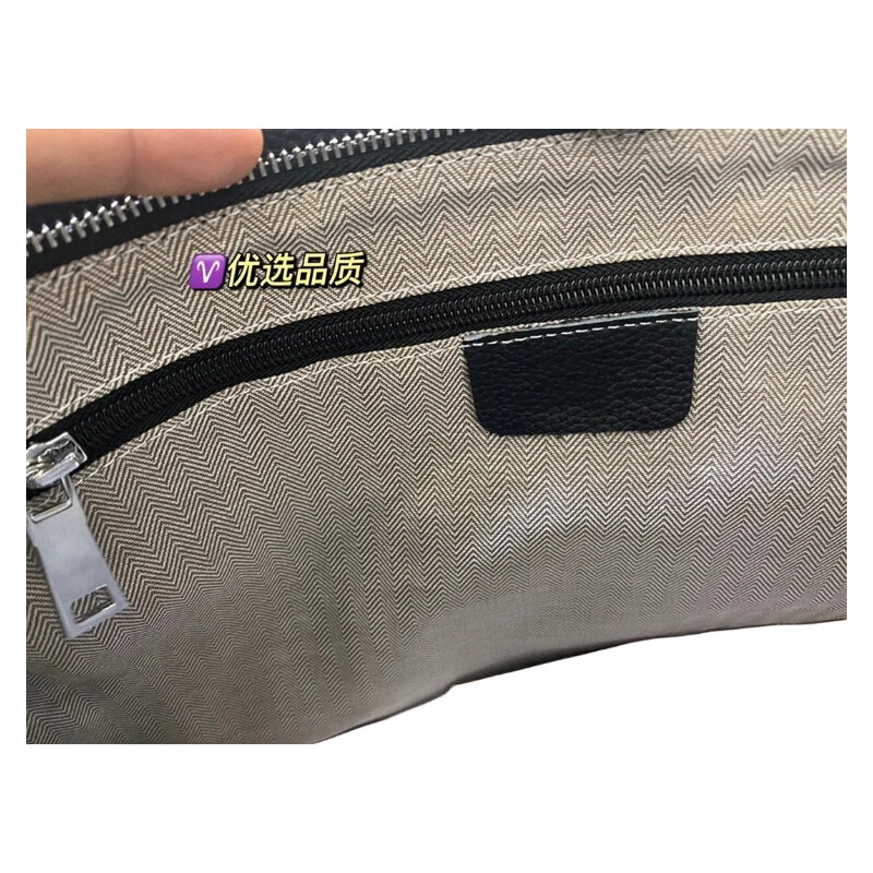 Bolso de mano negro de cuero genuino, maletín, bolso de ordenador, bolso de viaje