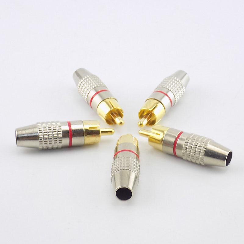 10pcs RCA Male Connector to Male BNC Audio Connector Cable Plug Adapter For CCTV Camera Audio Video L19