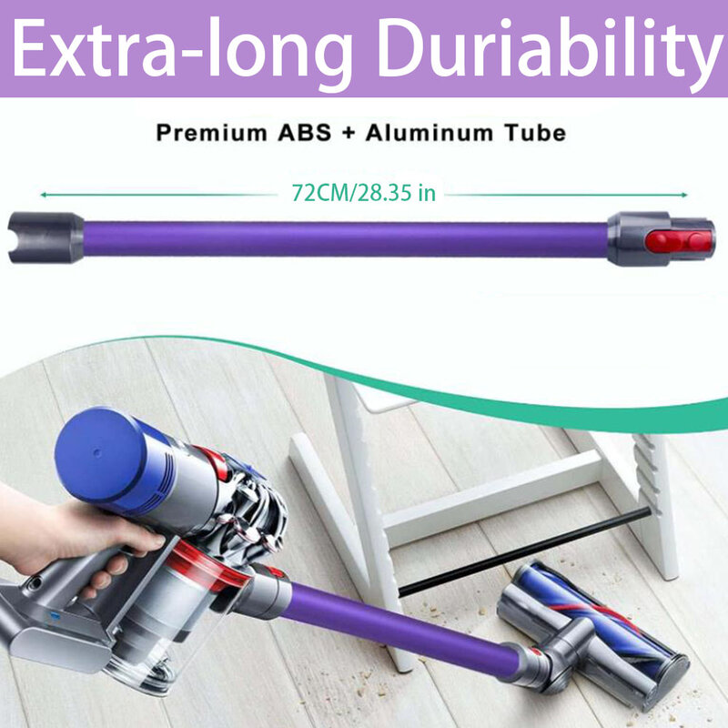 Vacuum Cleaner Extension Rod Replacement, Quick Release Stick, Wand Tube, Compatible with Dyson V7, V8, V10, V11, V15, Straight