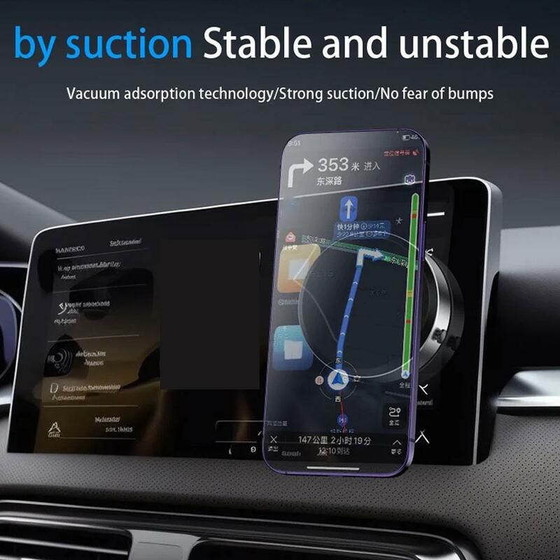 Soporte inteligente para teléfono móvil para coche, tecnología magnética negra, soporte de adsorción Universal, adsorción al vacío estable