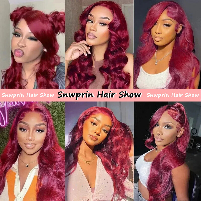 99J Burgundy HD Lace Front Wig Human Hair 13x4 Body Wave Red Colored Lace Front Human Hair Wigs For Women Lace Front Wig