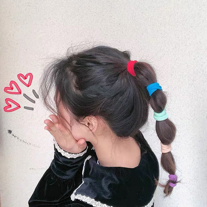 Bandas elásticas para el cabello para mujeres y niñas, diadema básica negra, Soporte Simple para cola de caballo, accesorios para el cabello