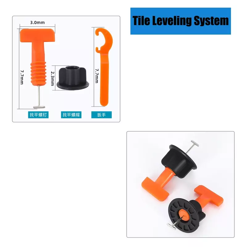 11-1202PCS Floor Tile Leveling System Clips Set Leveler Adjuster Tile Wall Laying Manual Tools Locator Spacers Construction Tool
