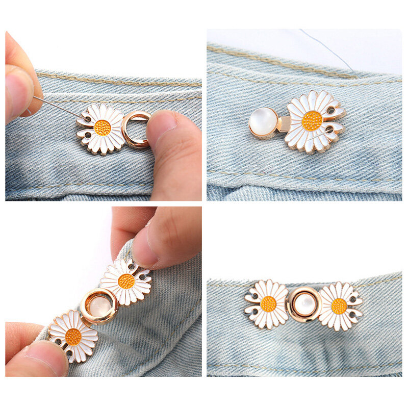 1 szt. Metal wielokrotnego użytku guziki perłowe zatrzaski spodnie przypinane wsuwane guziki klamry do dżinsów idealne dopasowanie redukcja talii