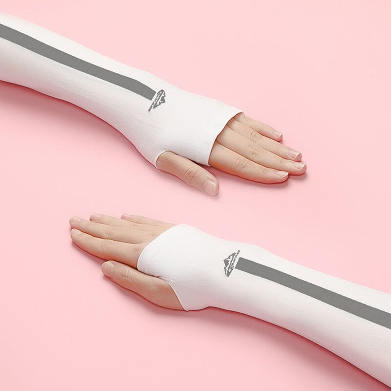 Nowe rękawy naramienne z lodowego jedwabiu anty-UV Rękawiczki bez palców z filtrem przeciwsłonecznym Rękawy rowerowe na ramię