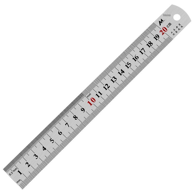 Regla recta de acero inoxidable, escala métrica de doble cara, 15cm/20cm/30cm/50cm, regla métrica, herramienta de suministros escolares