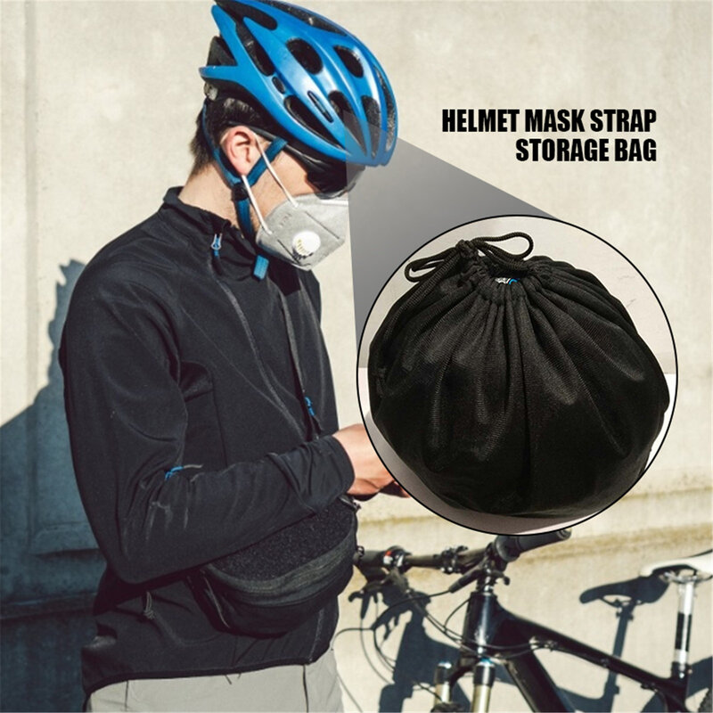 Tas helm masker las, 2 buah tas penyimpanan tudung untuk naik sepeda olahraga alat Universal dengan mengunci tali tarik