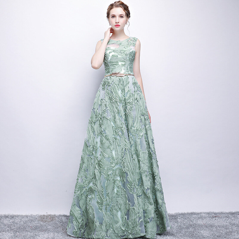 MK1507-Strapless floral evening dress