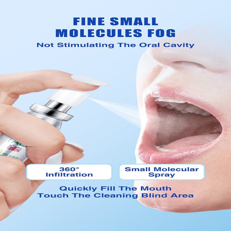 Spray désodorisant pour soins bucco-dentaires, pulvérisation facile, élimine la mauvaise haleine, facile à transporter, élimine la mauvaise haleine, soins bucco-dentaires naturels, 20ml