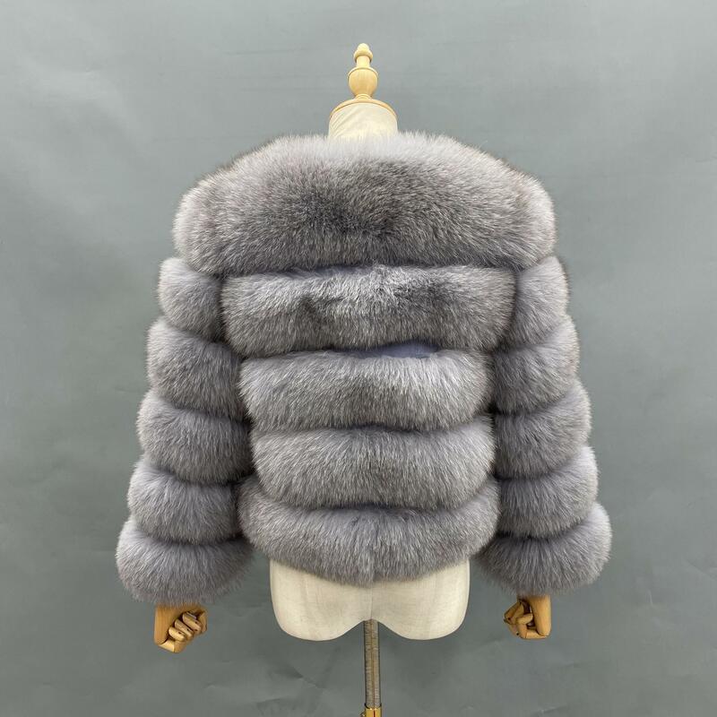 Klasyczna 5-rzędowa damska ciepła kurtka z futra lisa kolorowa kurtka w niestandardowym rozmiarze dostępna dropshipping