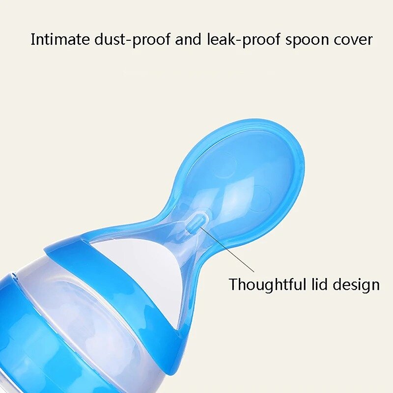 Baby Silicone Squeezing Feeding Bottle Newborn Baby Training Spoon Supplement Milk Feeder Safe Useful Tableware for Kids