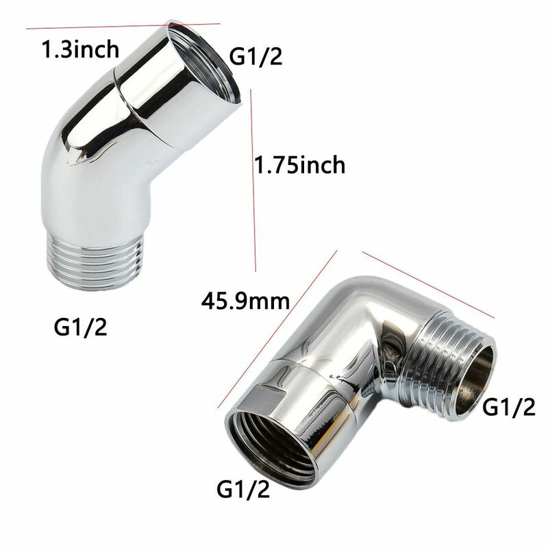 Adaptateur de coude de douche à changement d'angle, rallonge de bras de douche universelle G1/2, connecteur de douche 90 ° 135 °