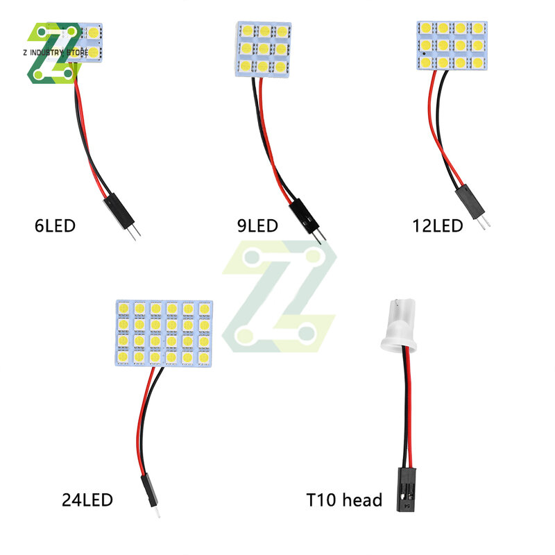 6/9/12/24 Beads DC 12V 5050 LED Light High Heat Dissipation Energy Saving Lamp Suitable For Car Interior Dressing Table