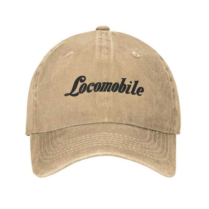 Locomobile firma z Ameryki nadruk Logo graficzna czapka bejsbolówka z dzianiny na co dzień dżinsowa czapka